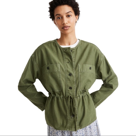 Madewell Claremont drawstring jacket. Size medium. Style AL889. Military… - Picture 1 of 10